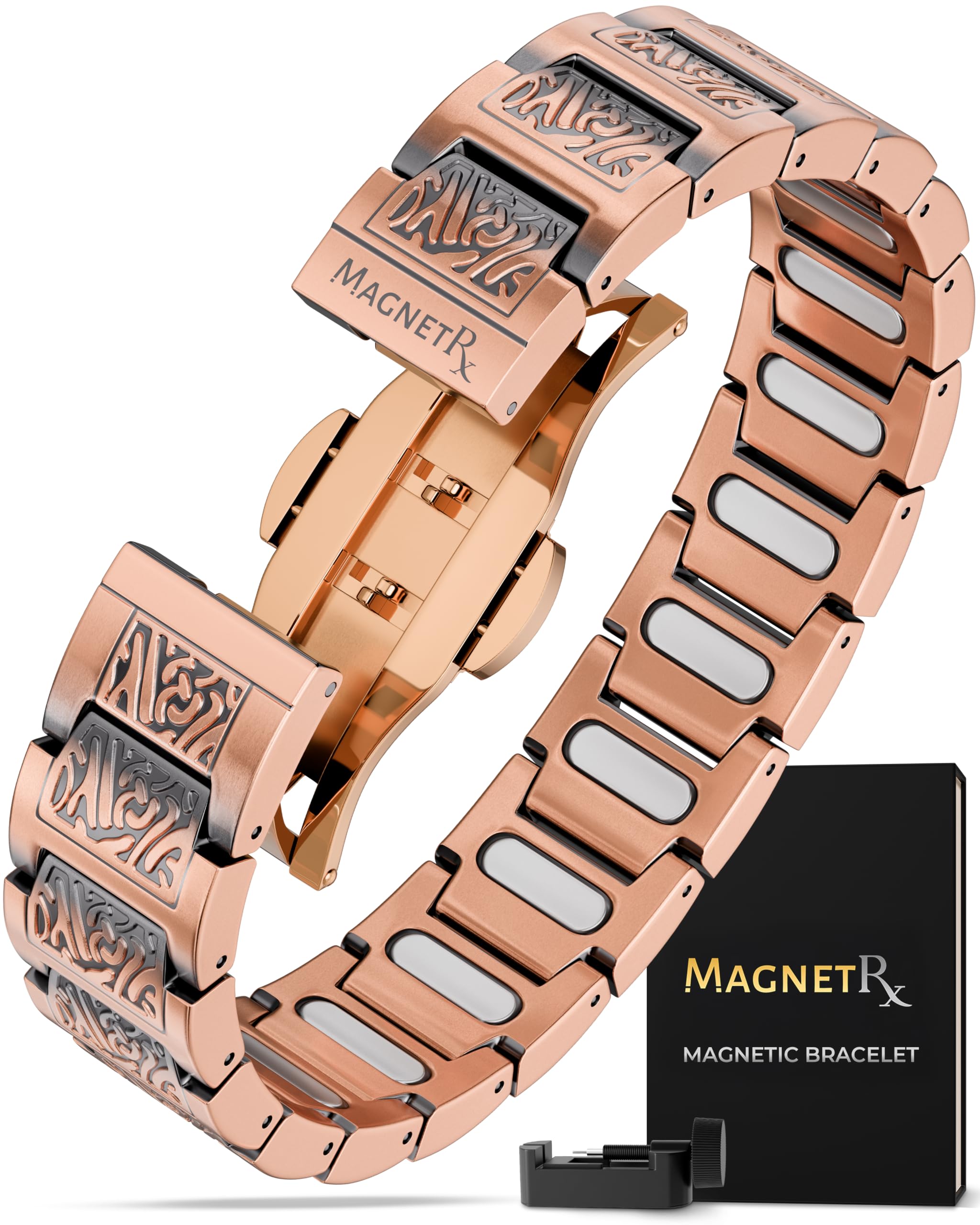 MagnetRX pulsera vikingo frontal mostrando diseño robusto y beneficio estético