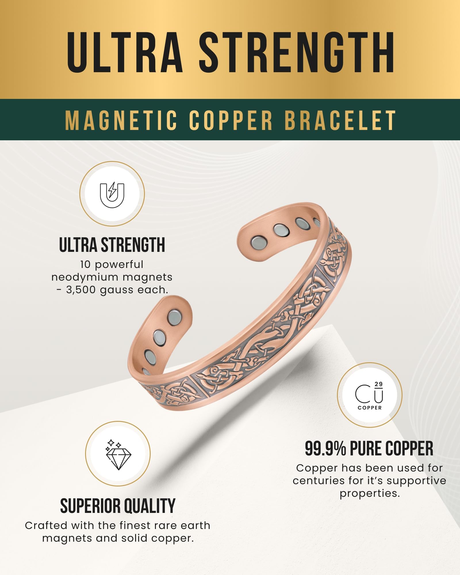 MagnetRX pulsera puesta en muñeca masculina ajustable y cómoda
