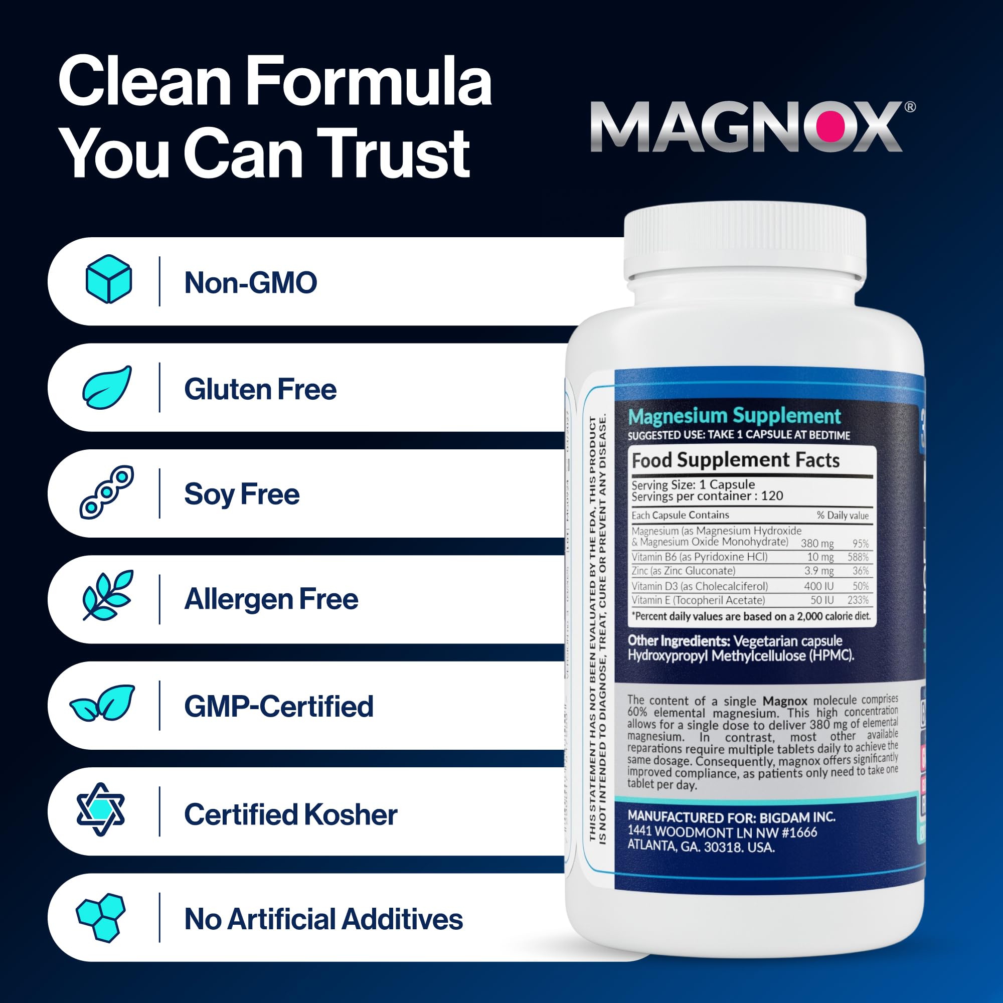 MAGNOX Buster frasco junto a cama sugiriendo uso nocturno rutinario