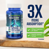 MAGNOX cápsula en primer plano que muestra textura y fácil de tragar