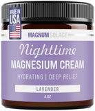 Magnum Solace frasco frontal mostrando el envase y la lavanda para uso nocturno