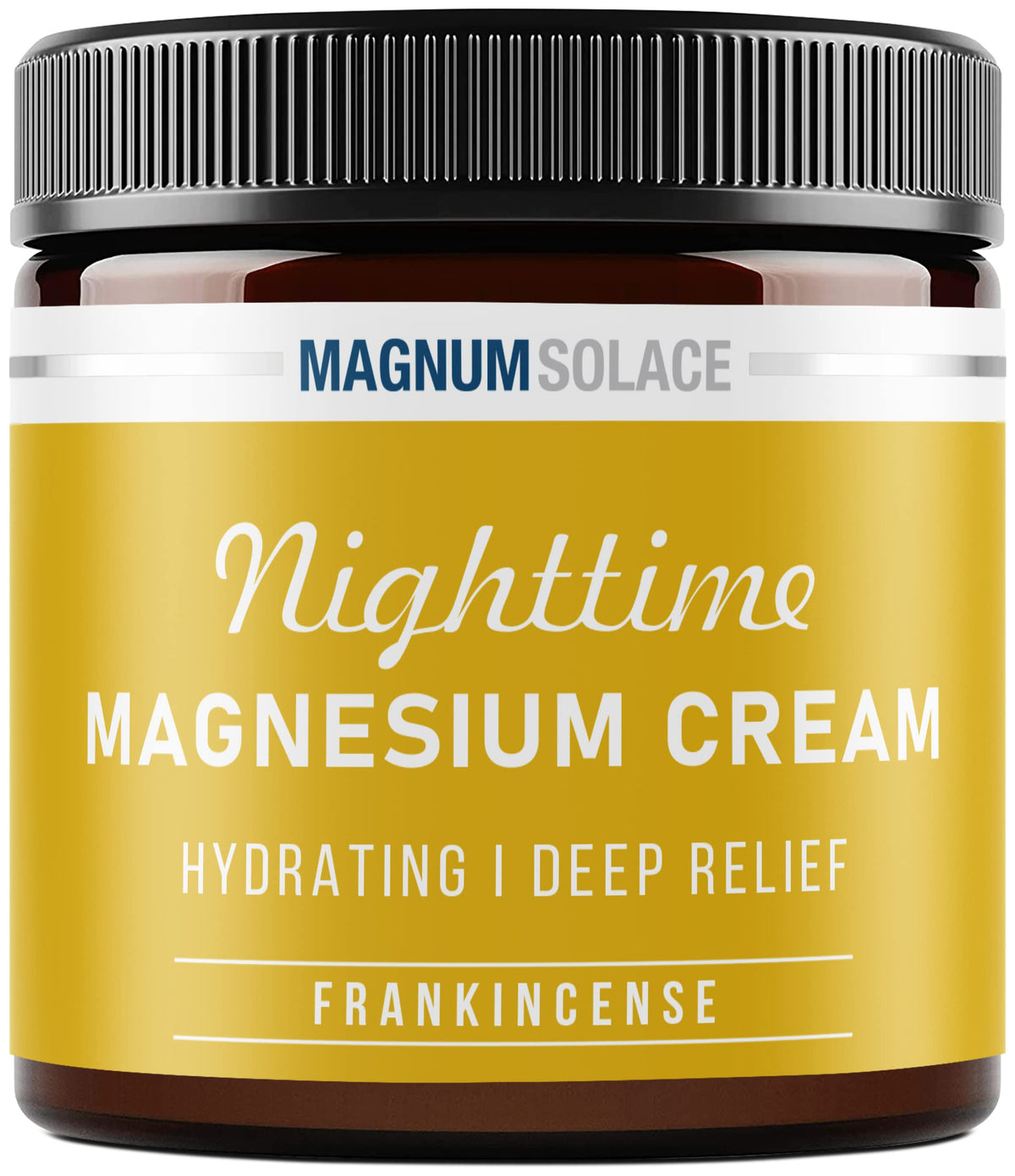 Magnum Solace frasco frontal mostrando la marca y beneficio de concentración
