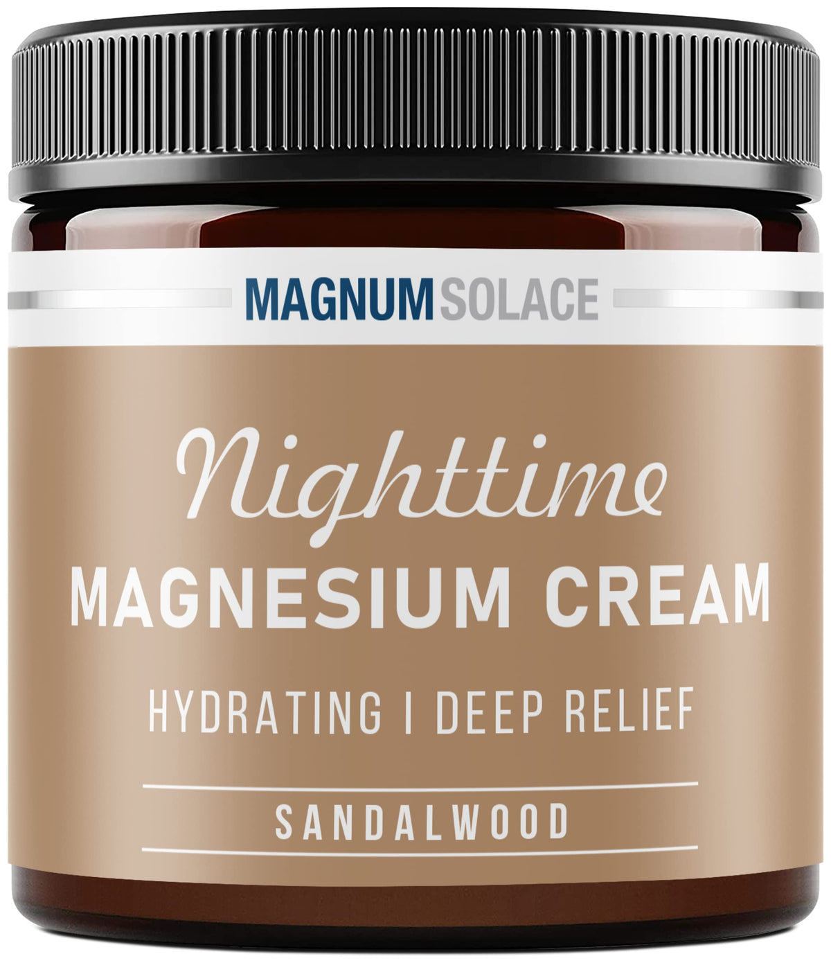 Magnum Solace frasco frontal mostrando branding y beneficio de concentración alta