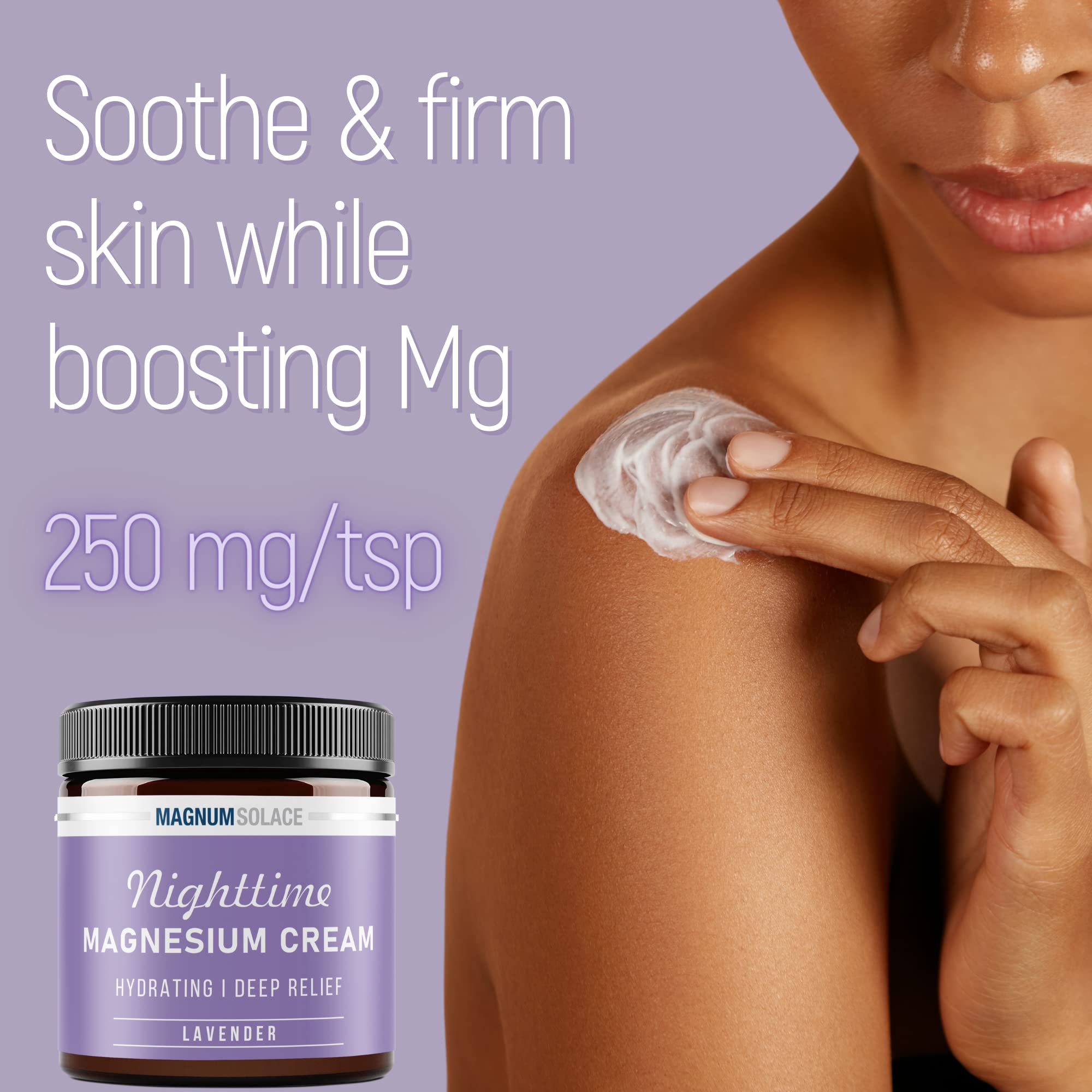Magnum Solace crema textura extendida en la mano que facilita absorción rápida