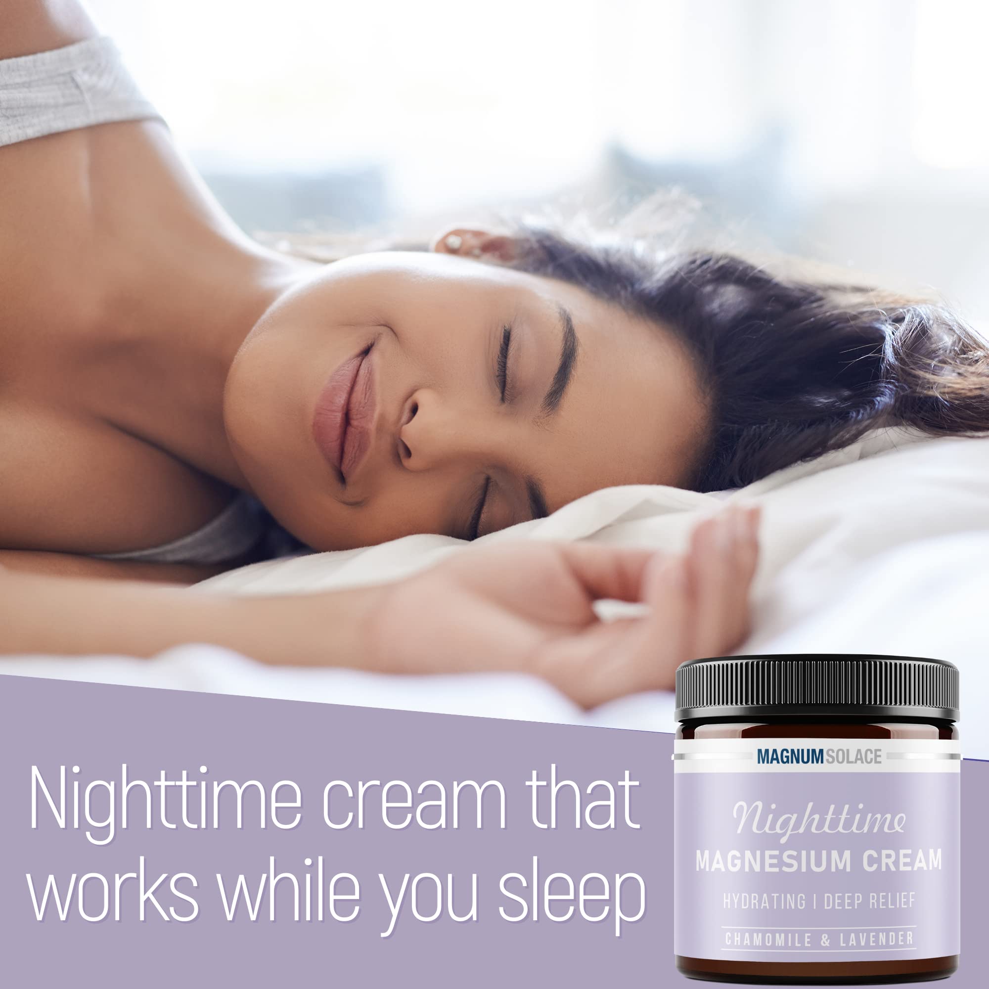 Magnum Solace detalle de textura cremosa que facilita absorción nocturna