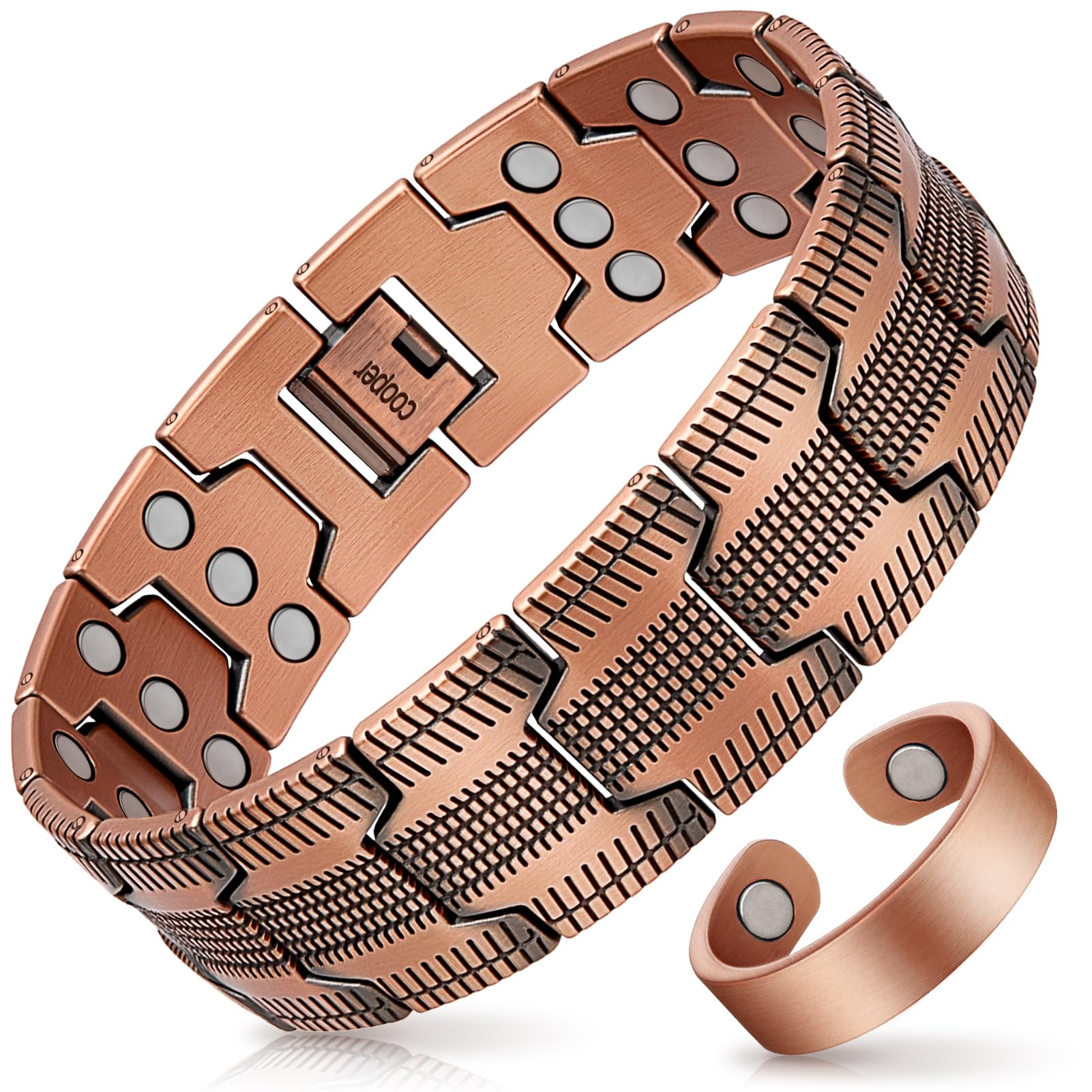Mahnco pulsera frontal mostrando acabado y brillo duradero