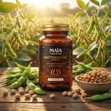 MAÏA SUPERFOODS detalle de embalaje ecológico y sellos de calidad