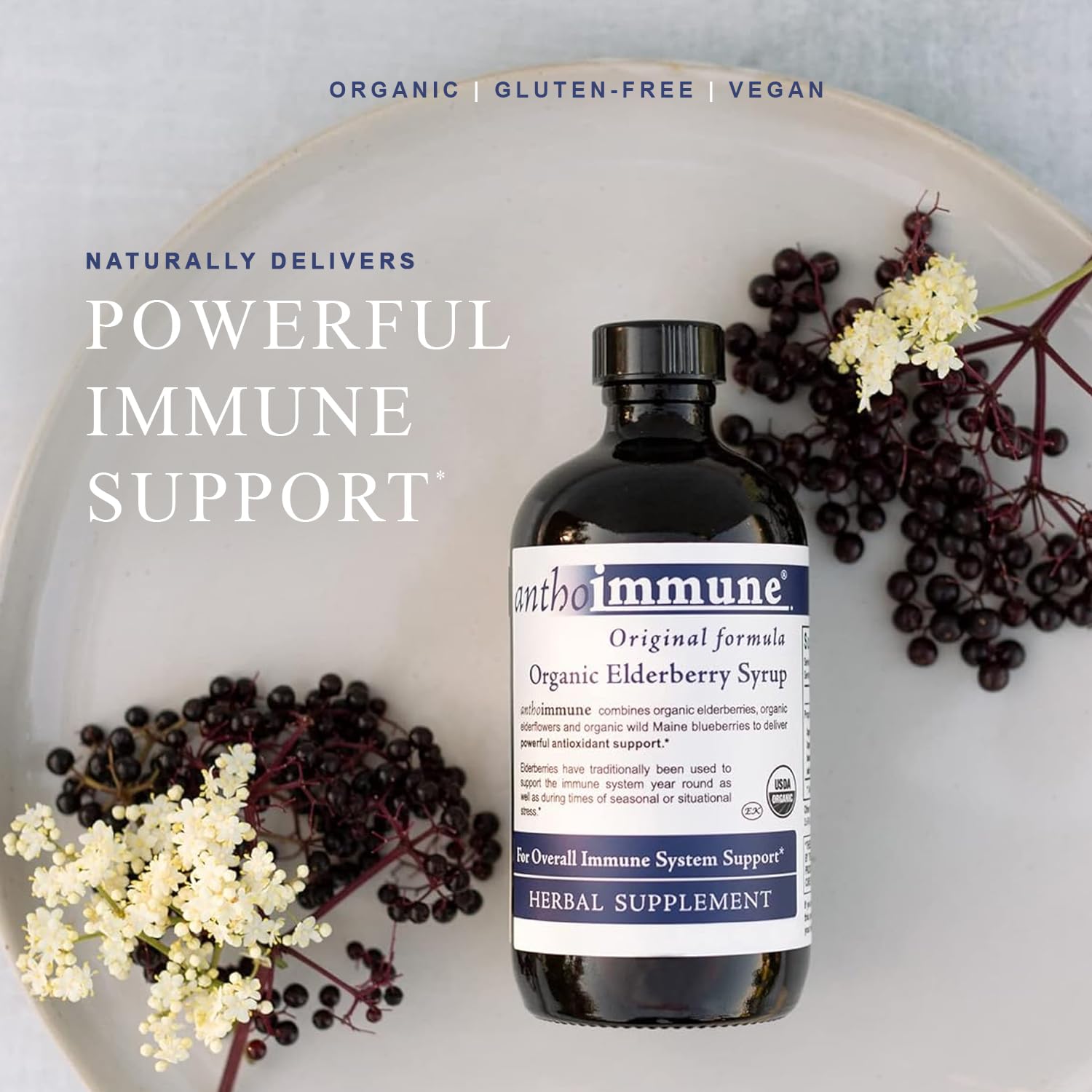 Maine Medicinals saúco y arándanos silvestres usados como ingredientes