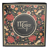 Maja envase frontal del talco mostrando elegancia y aroma clásico