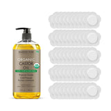 Majestic Pure botella frontal mostrando aceite de ricino puro y beneficios hidratantes