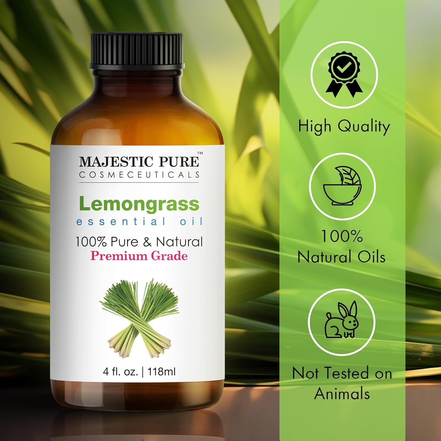 Majestic Pure gota de aceite sobre superficie resaltando pureza