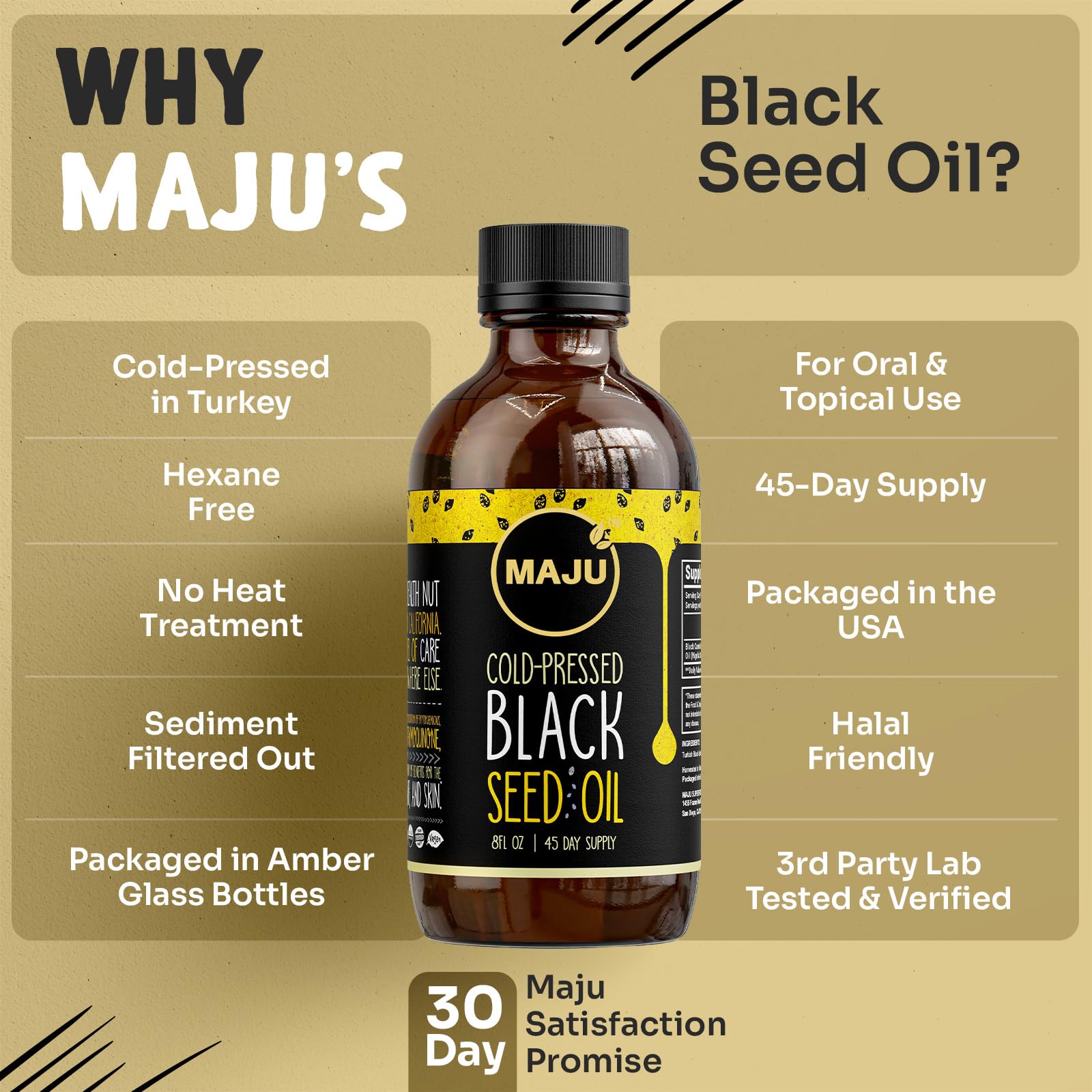 Maju Superfoods textura de aceite claro en gota mostrando pureza
