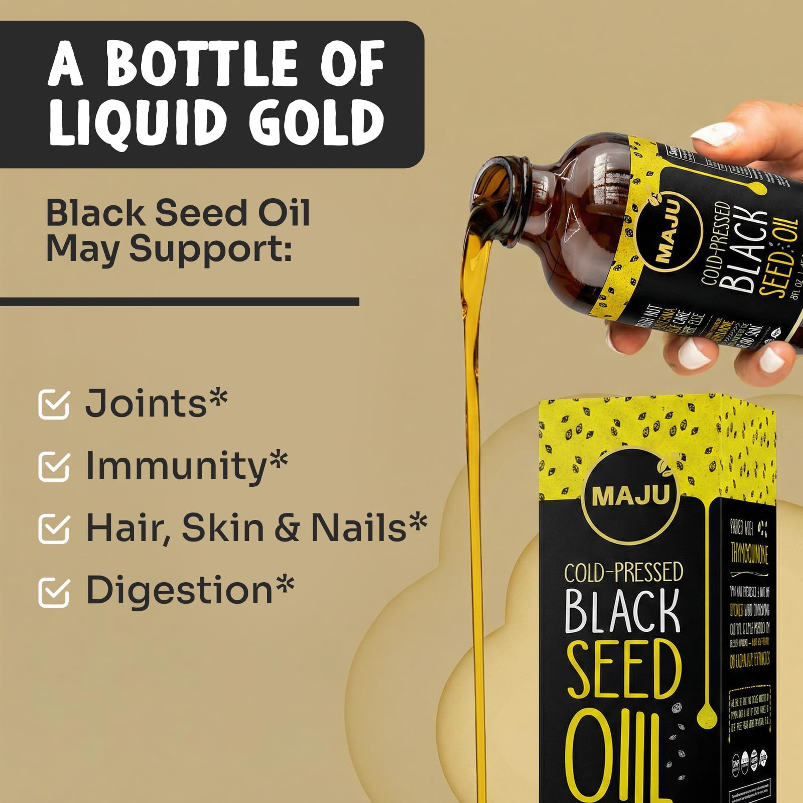 Maju Superfoods aceite usado como aderezo en ensalada saludable