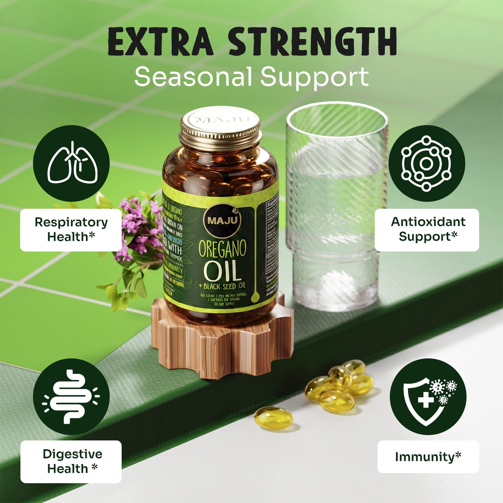Maju Superfoods etiqueta del producto con lista de ingredientes y concentración