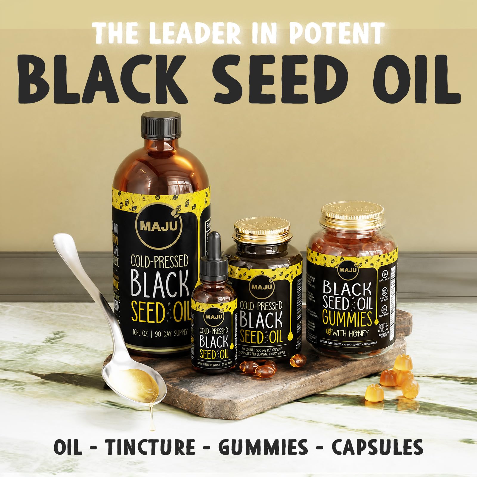 Maju Superfoods cápsula primer plano que revela textura y tamaño fácil de tragar