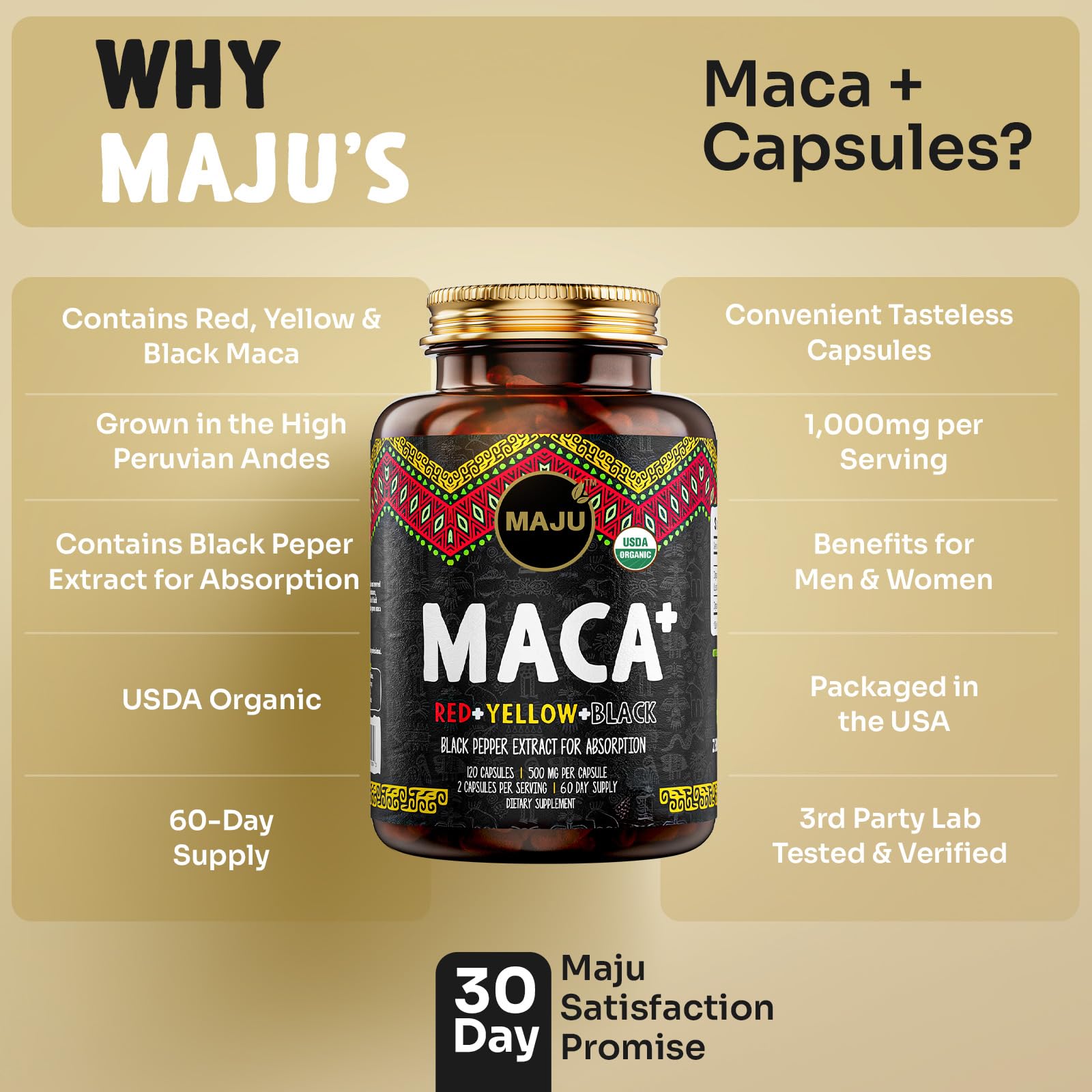Maju Superfoods etiqueta con ingredientes y beneficios para ver transparencia