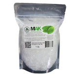 MAK empaque frontal mostrando 1 LB y conservación resealable, frescura prolongada