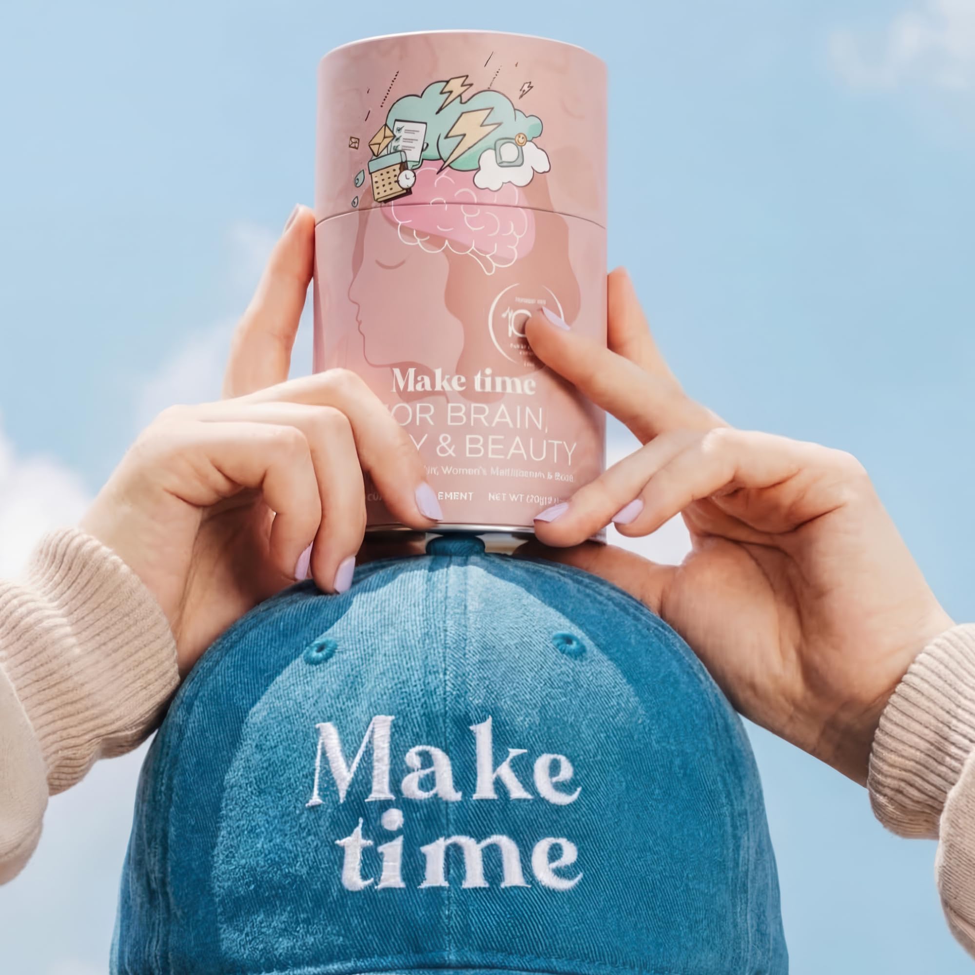 MAKE TIME envase junto a naranjas, sabor natural y refrescante