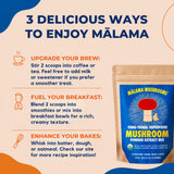 MALAMA MUSHROOMS tamaño de 3.5 oz en la palma para referencia