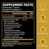 Male FX Labs SEMANOID etiqueta con información de ingredientes clave