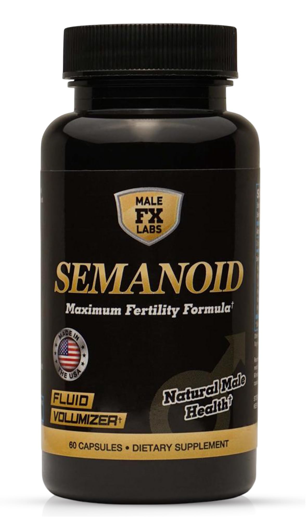 Male FX Labs SEMANOID bote frontal mostrando diseño y cantidad