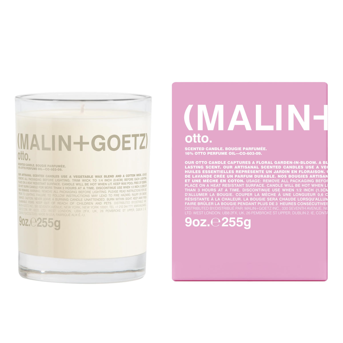 MALIN+GOETZ vela Otto frontal mostrando diseño y beneficio de estilo