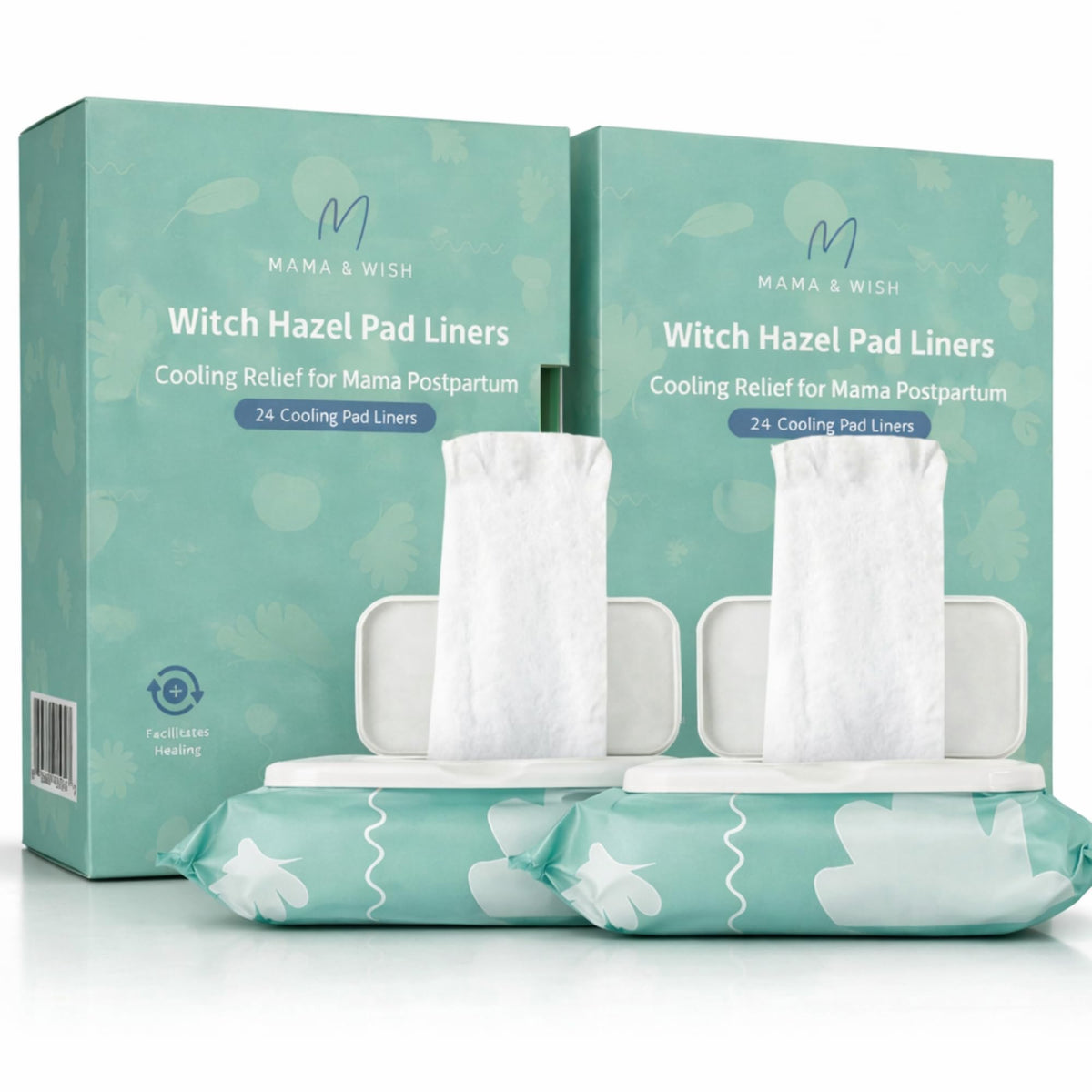 Mama & Wish empaque frontal mostrando 2 paquetes y beneficio alivio