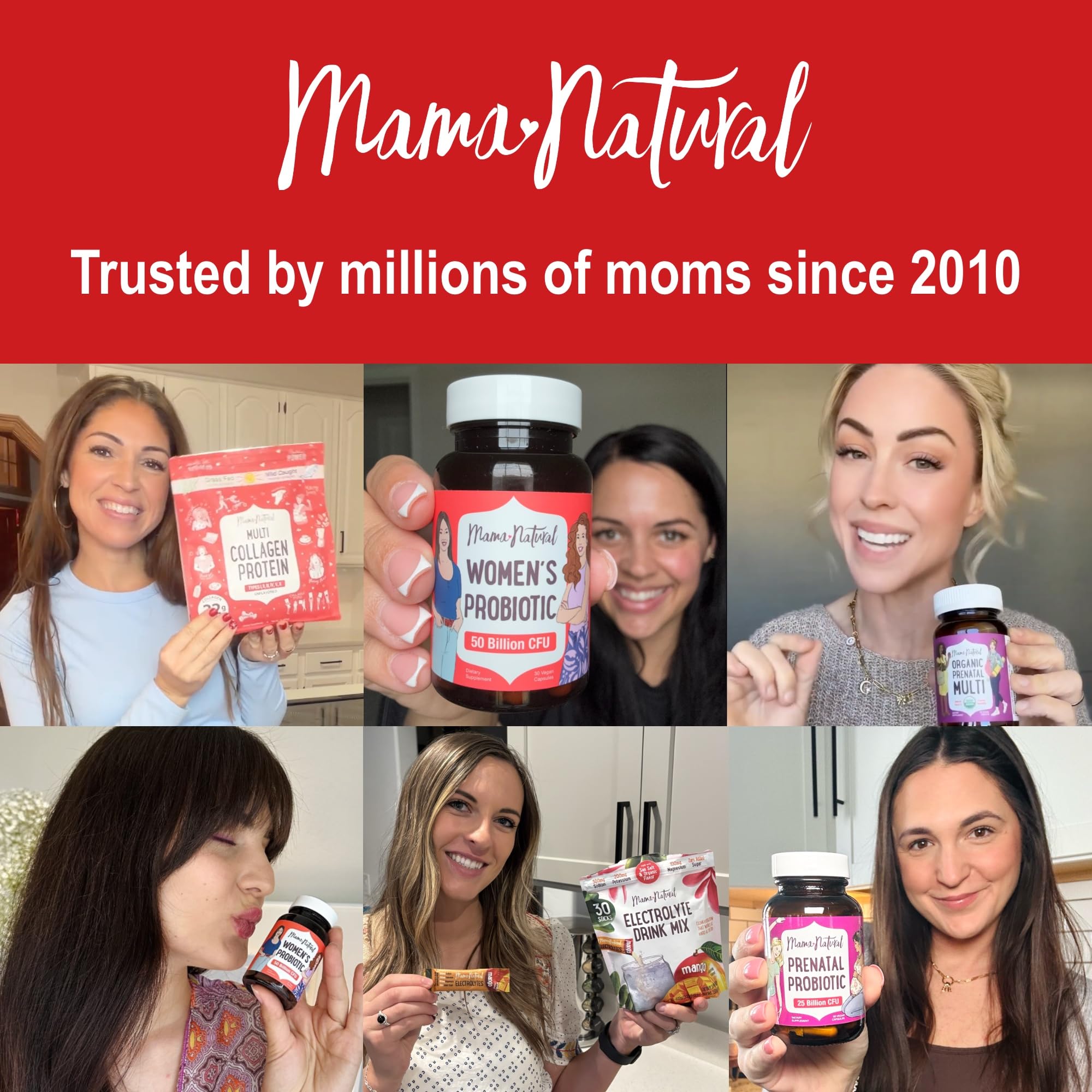 Mama Natural etiqueta que resalta fuentes: beef grass-fed y fish wild