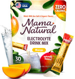 Mama Natural frente del empaque mostrando 30 sobres y beneficios clave