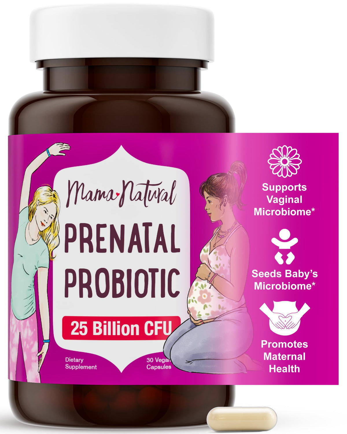 Mama Natural frente del envase mostrando marca y beneficio para mama