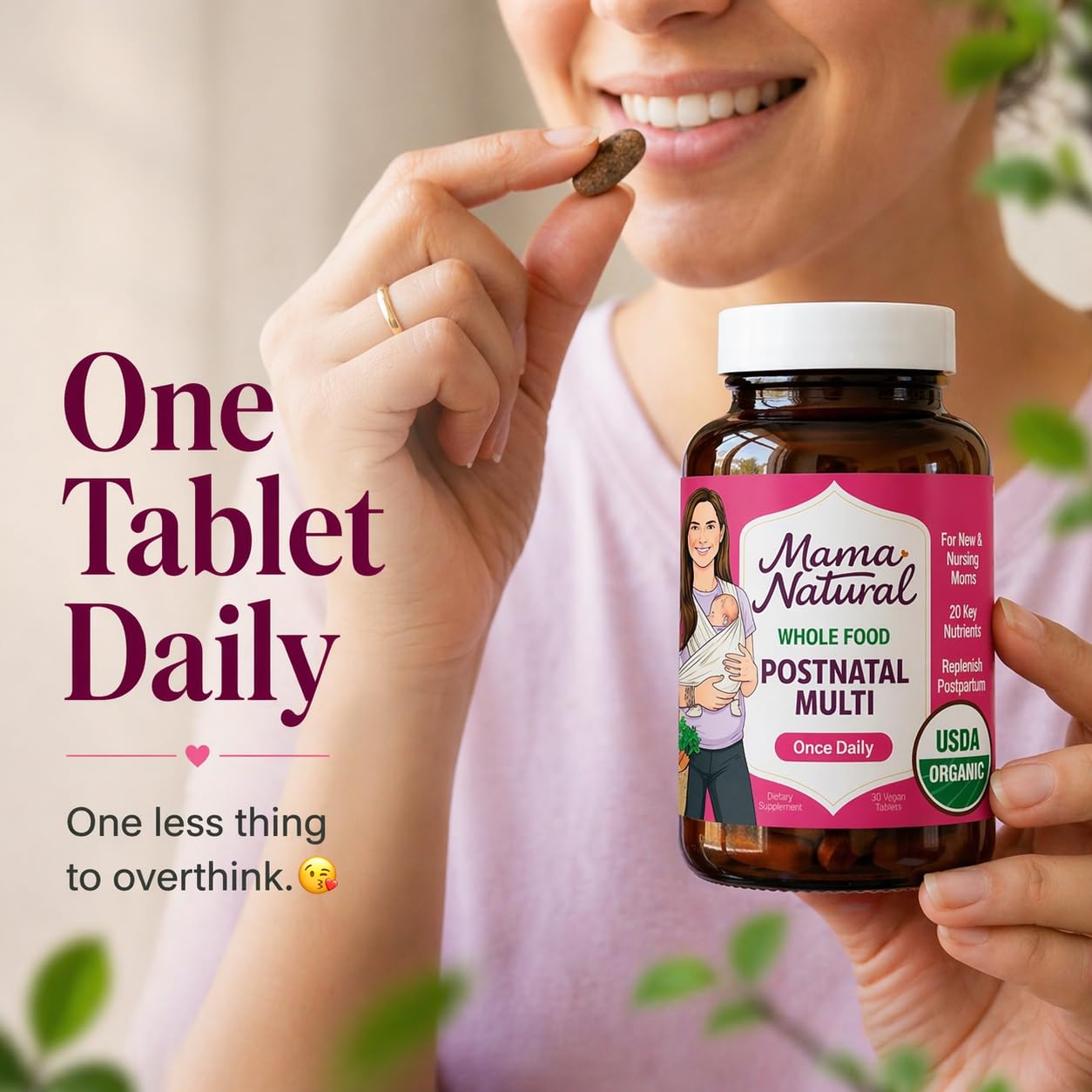 Mama Natural moringa y minerales destacados como apoyo nutritivo