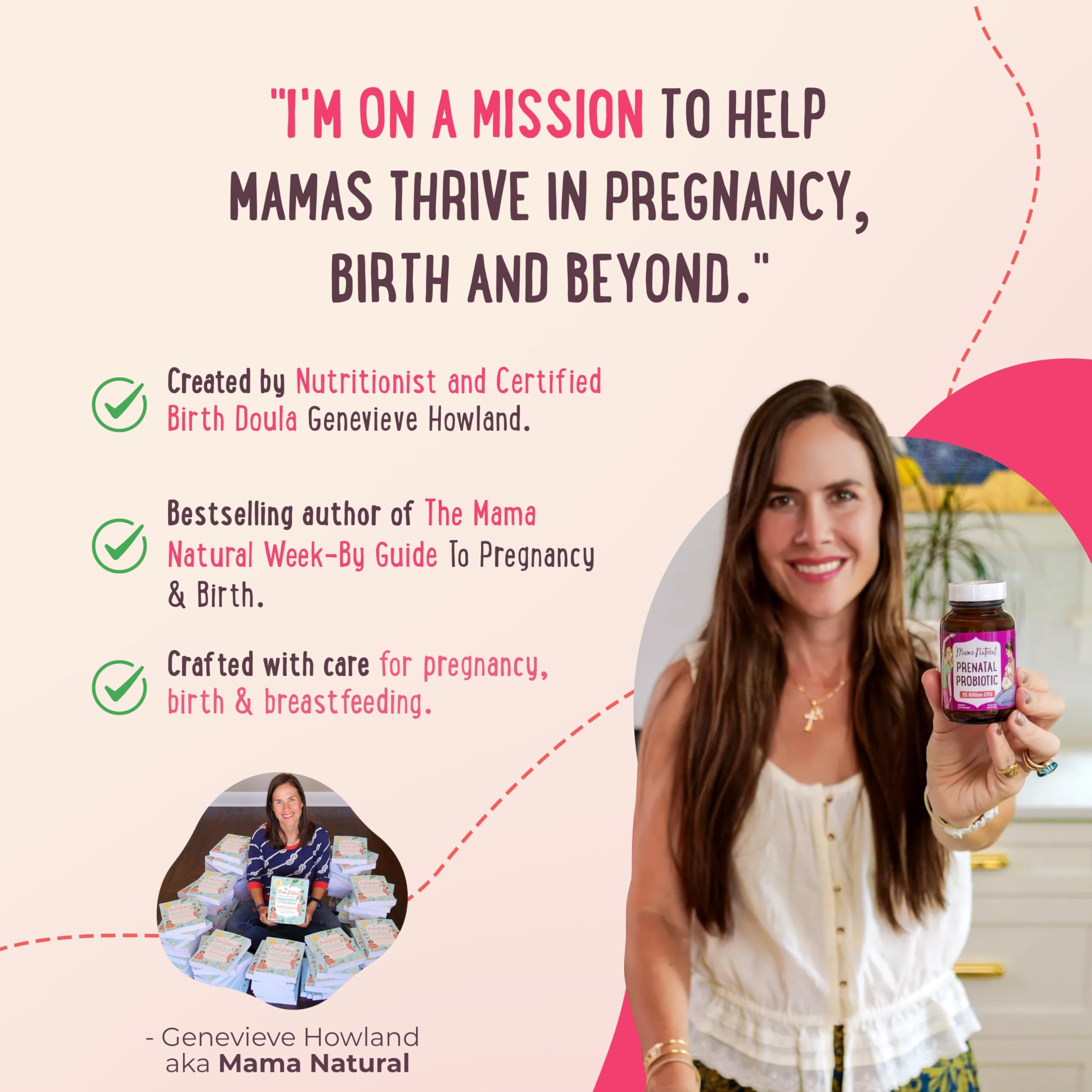 Mama Natural frasco junto a instrucciones de conservación estables