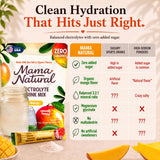 Mama Natural producto en uso junto a madre lactante disfrutando hidratación