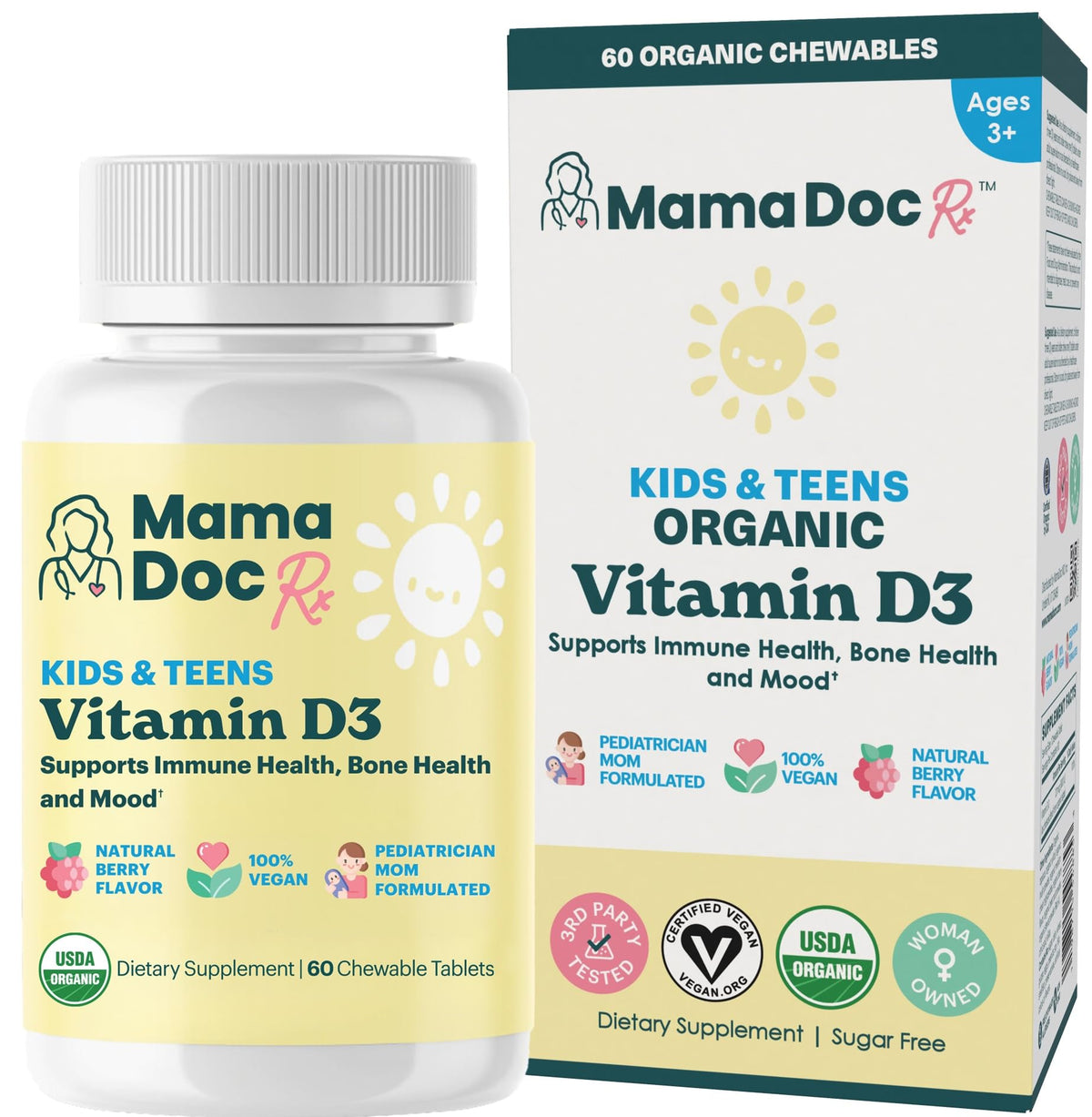 MamaDoc Rx envase frontal, presentación clara y segura