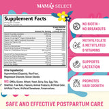 Mama's Select cápsula en primer plano textura y tamaño fácil de tragar