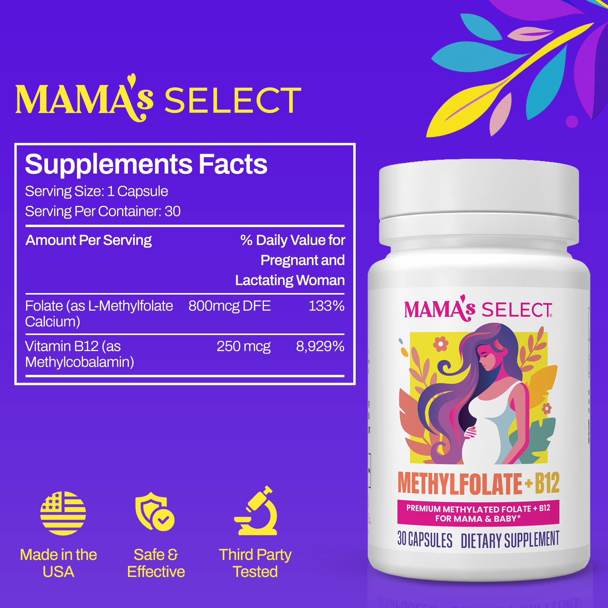 Mama's Select primer plano de tableta enfatizando textura y pureza