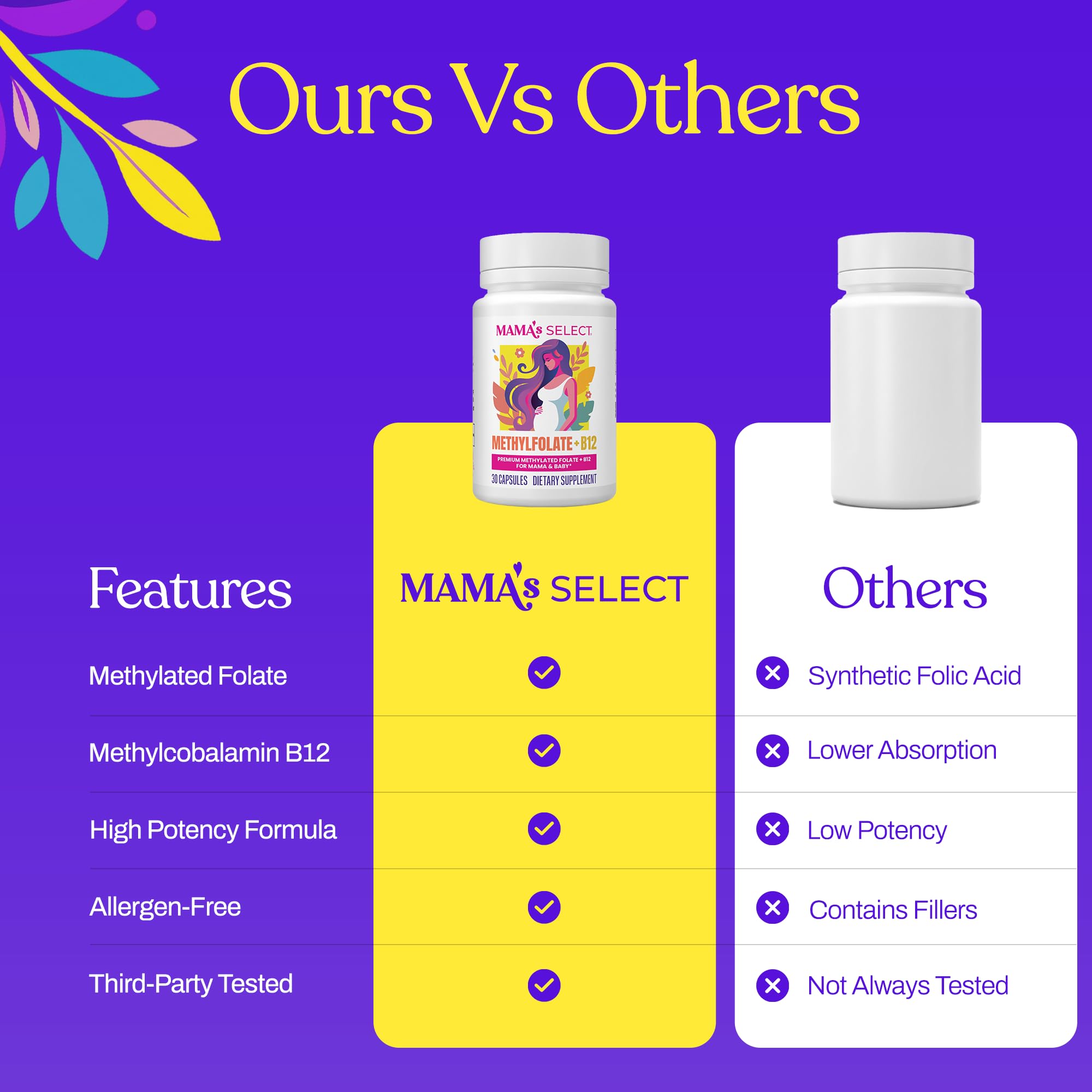 Mama's Select producto junto a objetos de embarazo transmitiendo cuidado