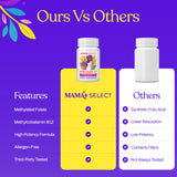 Mama's Select producto junto a objetos de embarazo transmitiendo cuidado