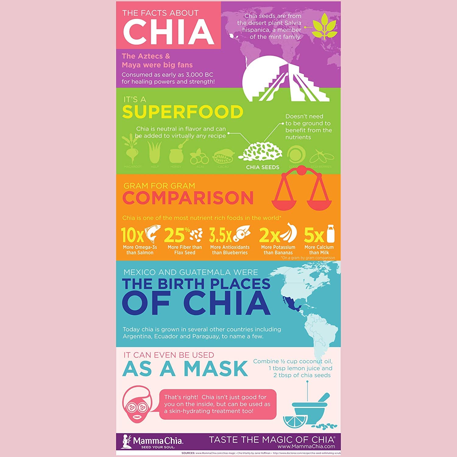 Mamma Chia etiqueta con ingredientes orgánicos y certificaciones visibles