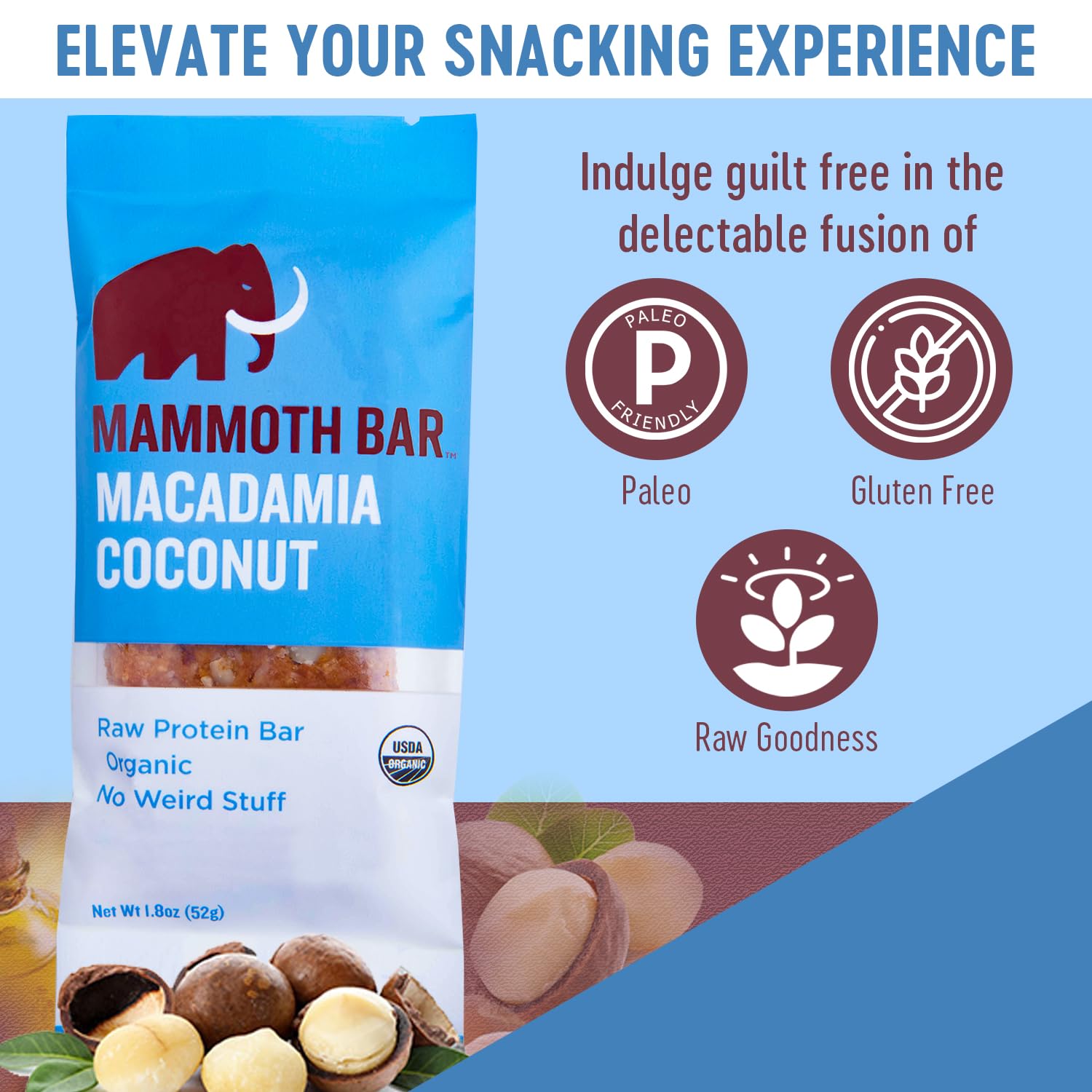 Mammoth Bar etiqueta orgánica USDA mostrando certificación y confianza