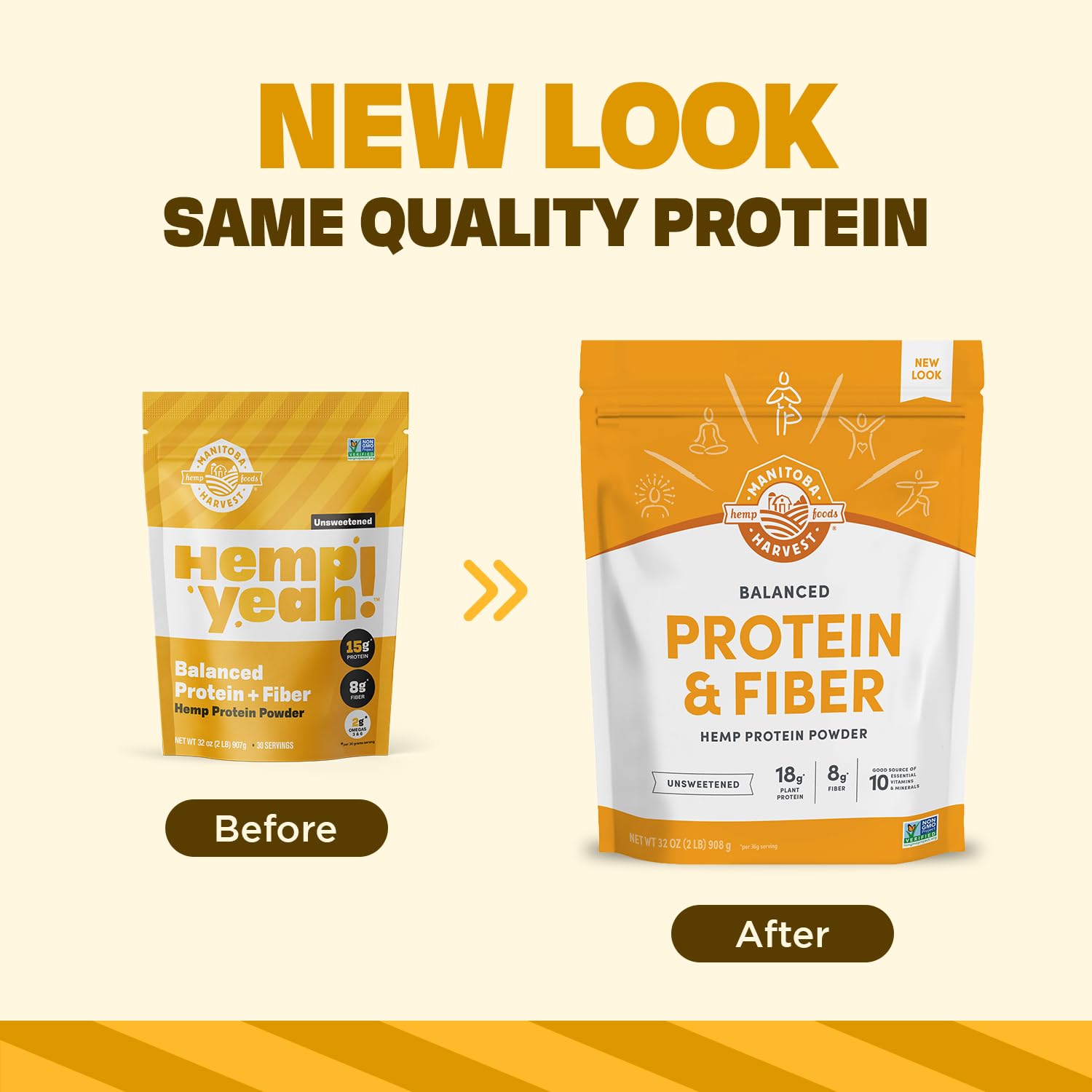 Manitoba Harvest primer plano del polvo con textura fina y mezcla fácil