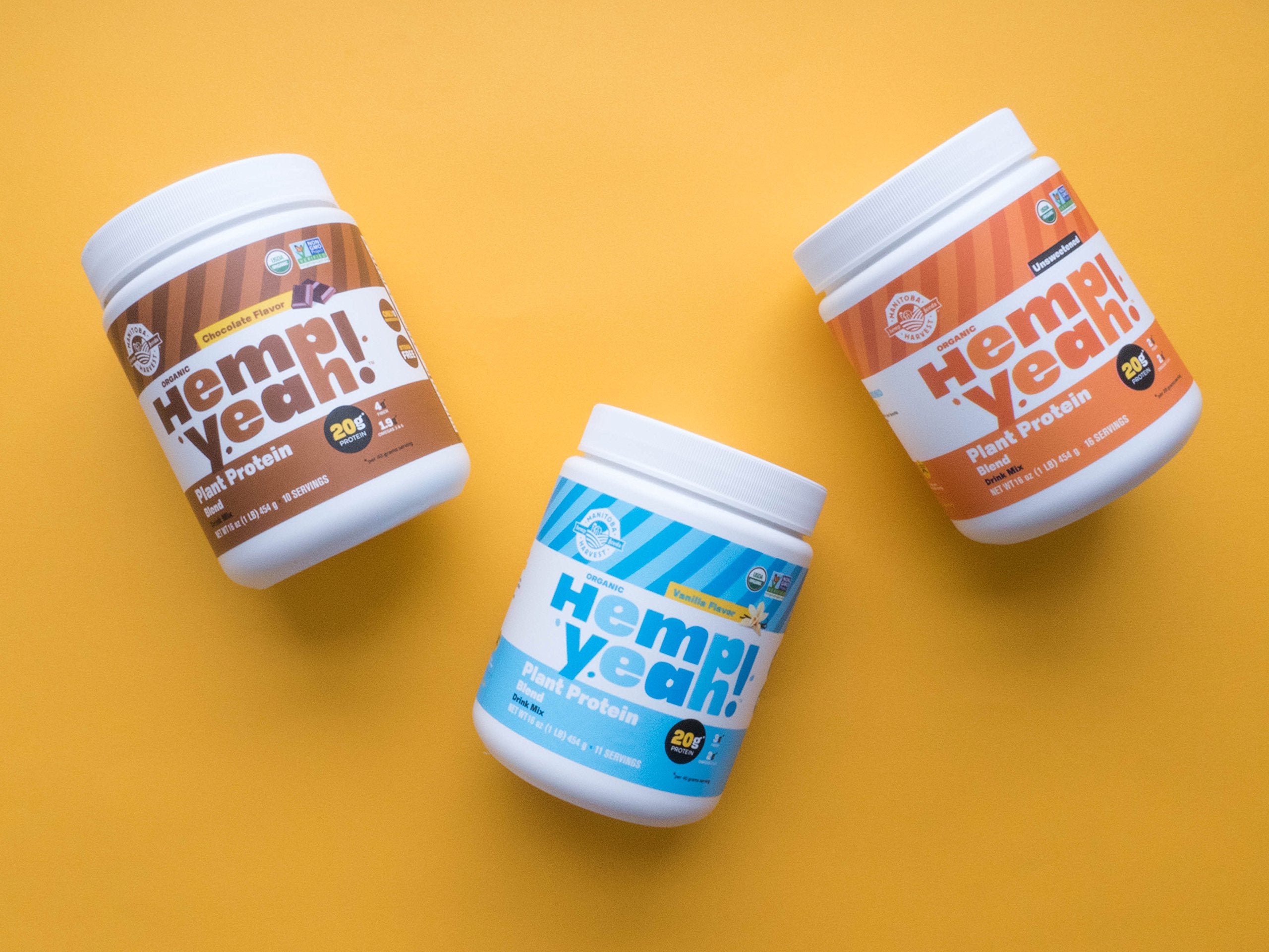 Manitoba Harvest polvo usado en receta de muffins veganos, versátil