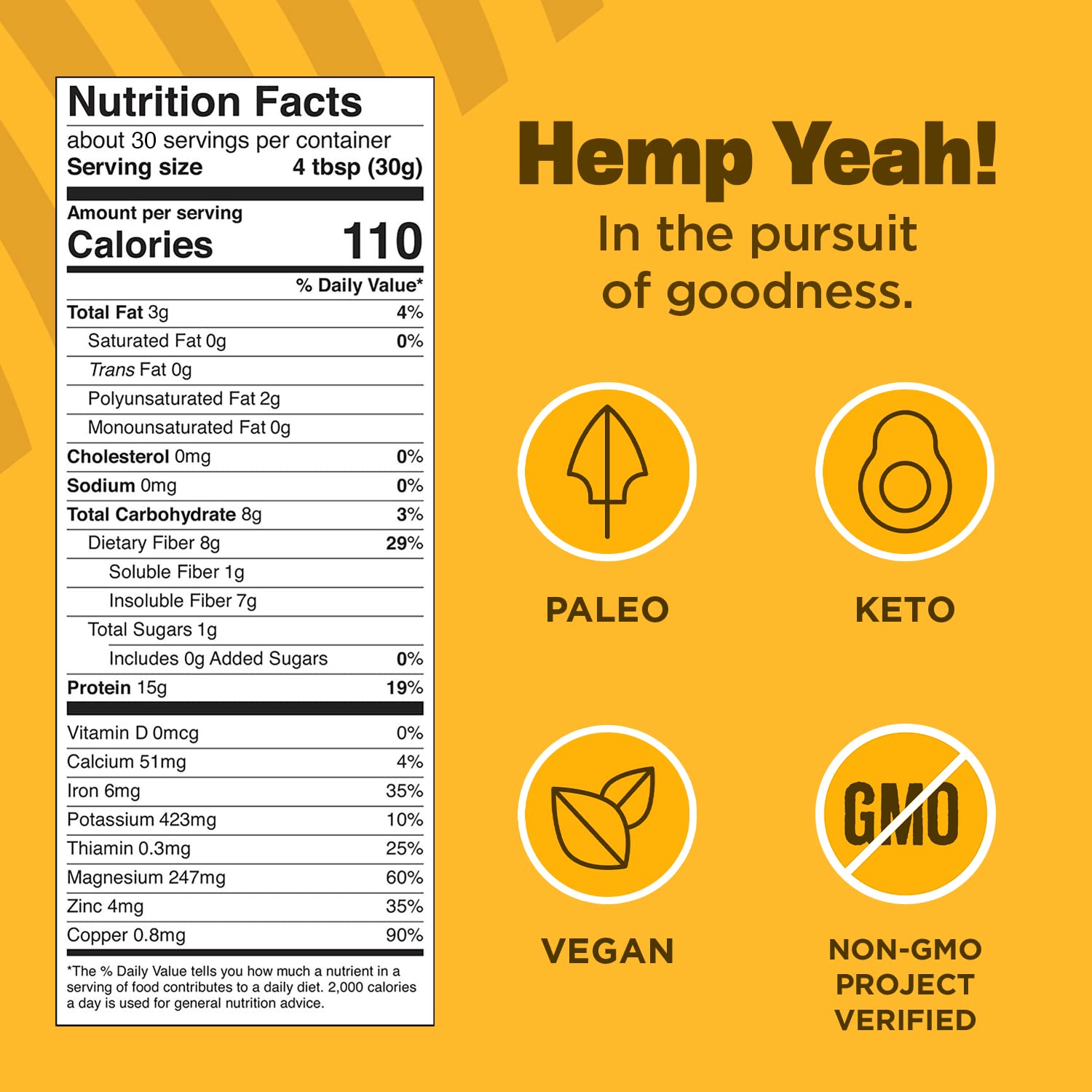 Manitoba Harvest semillas y polvo que resaltan origen natural y omegas