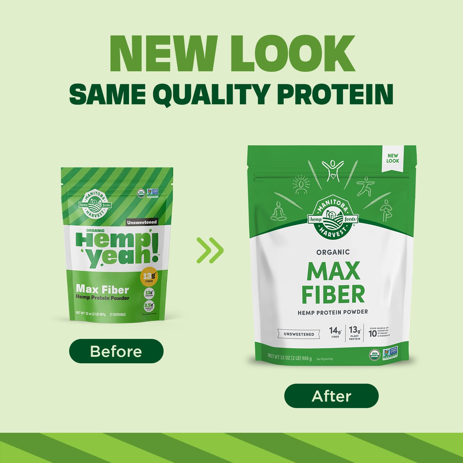 Manitoba Harvest textura del polvo en cuchara, fácil de mezclar