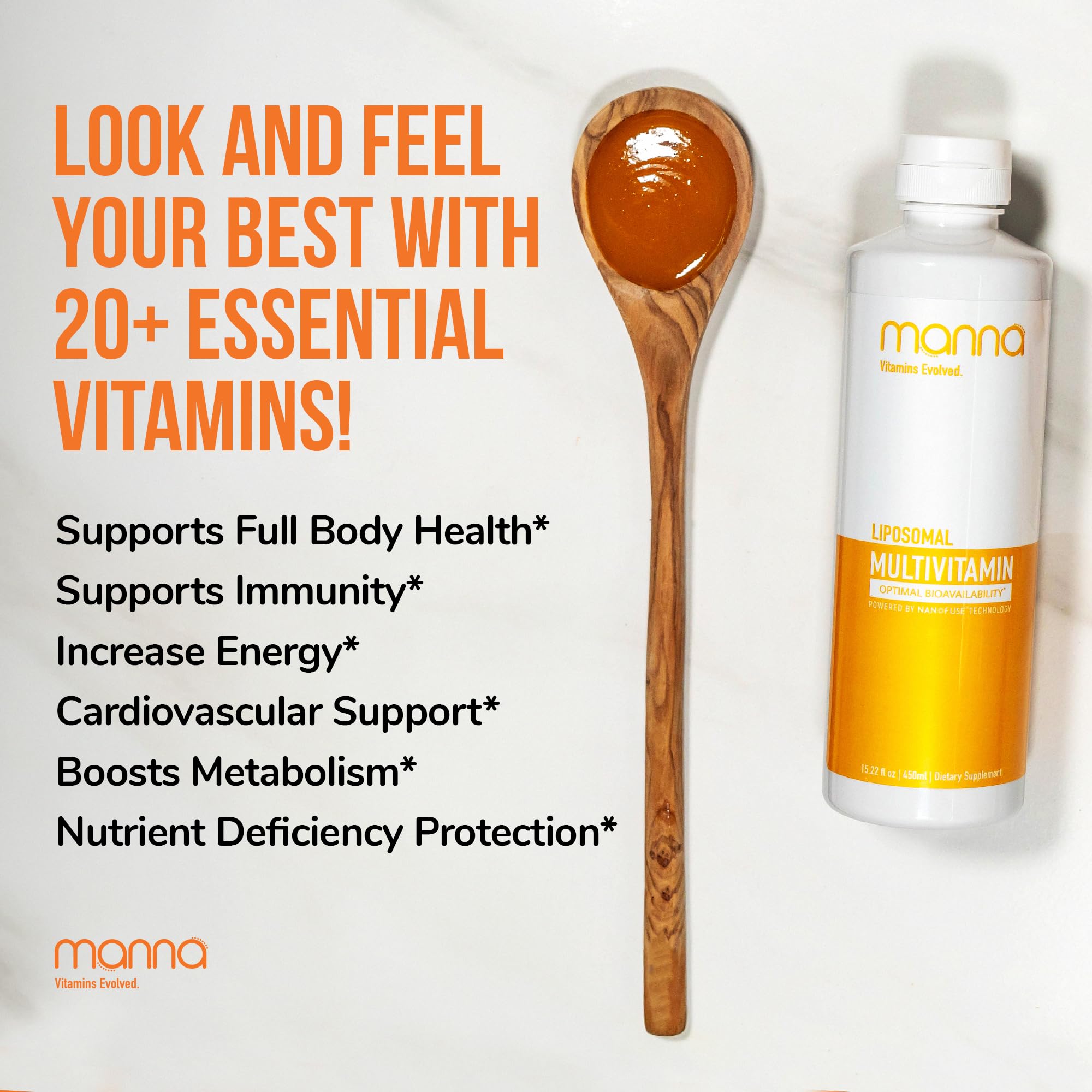Manna gota liposomal cercana, mostrando textura y mejor protección de nutrientes