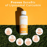 Manna Vitamins Evolved frasco junto a regla para ver escala y tamaño