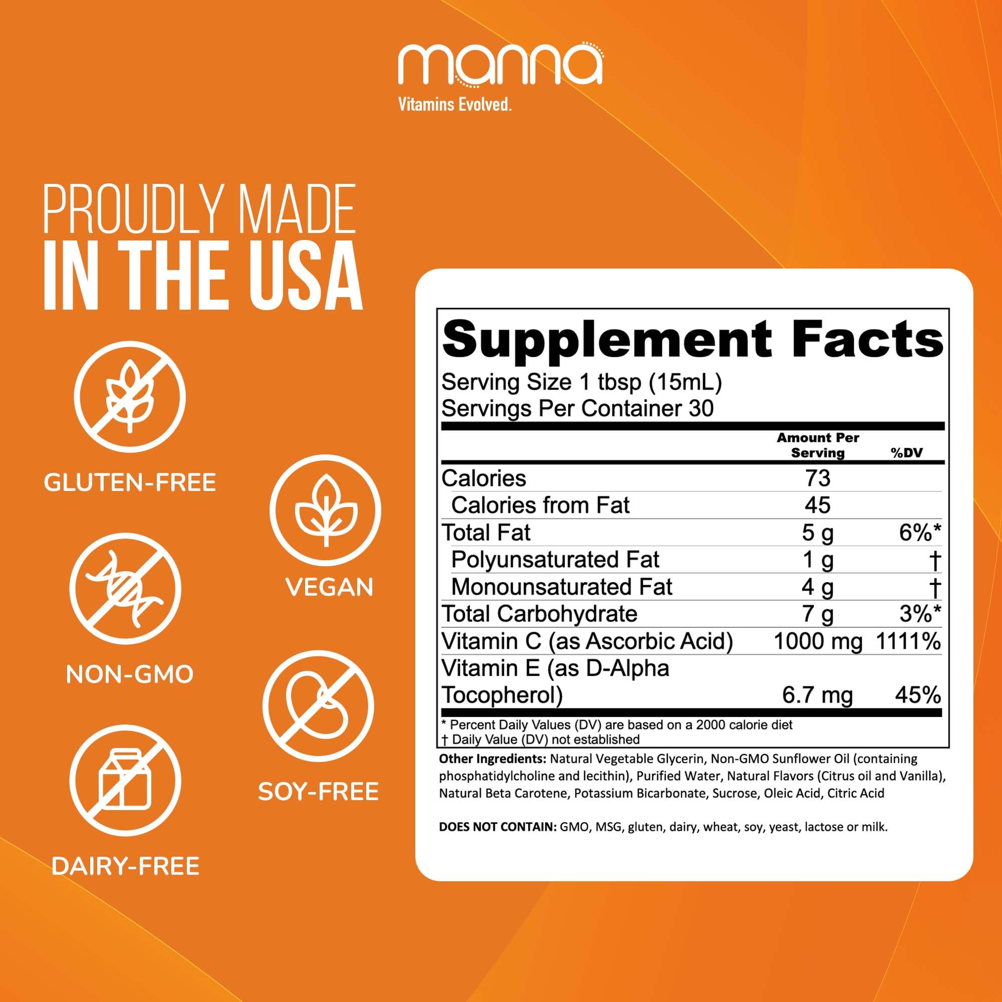 Manna Vitamins Evolved textura líquida clara que facilita la absorción