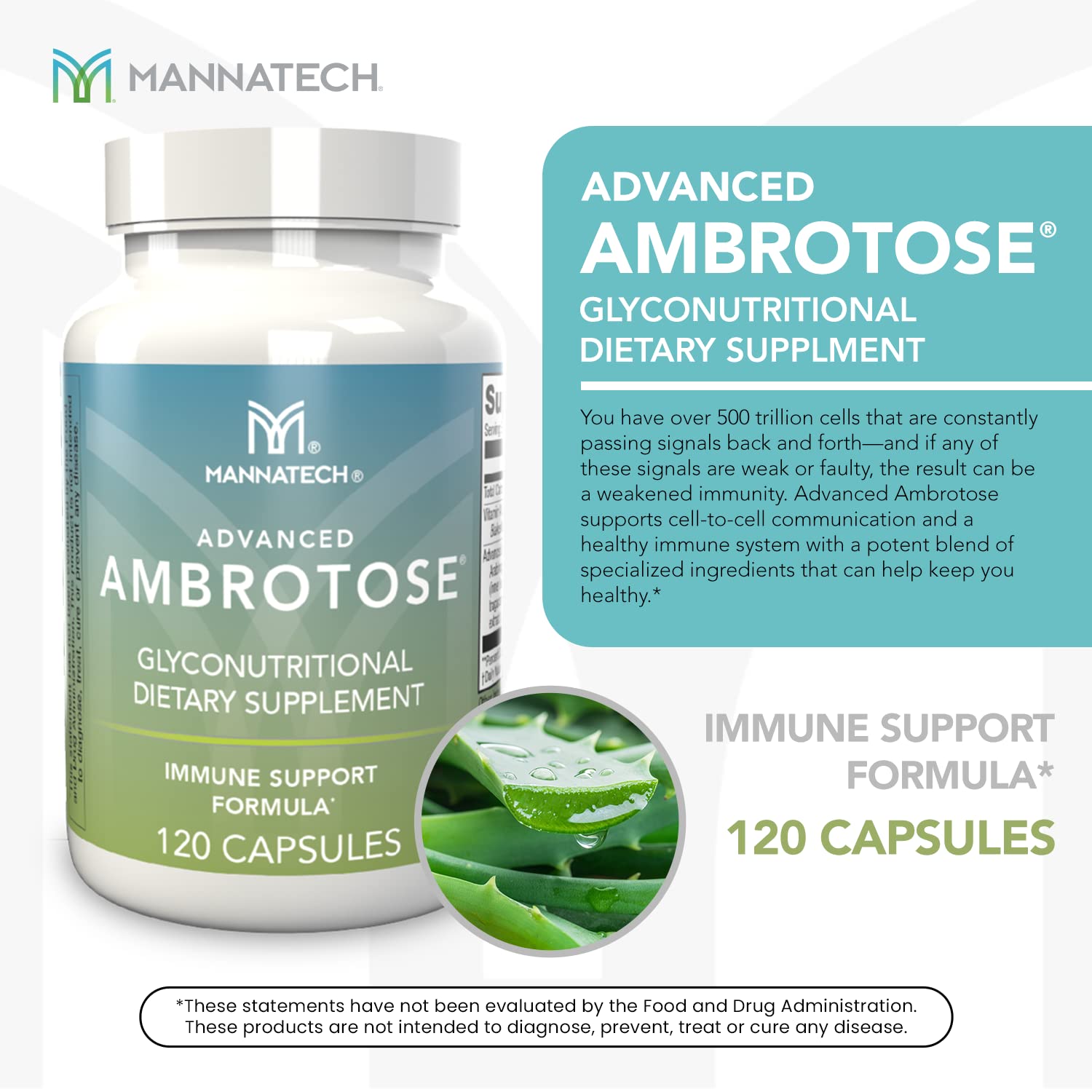 Mannatech Advanced Ambrotose cápsula en primer plano para visualizar textura