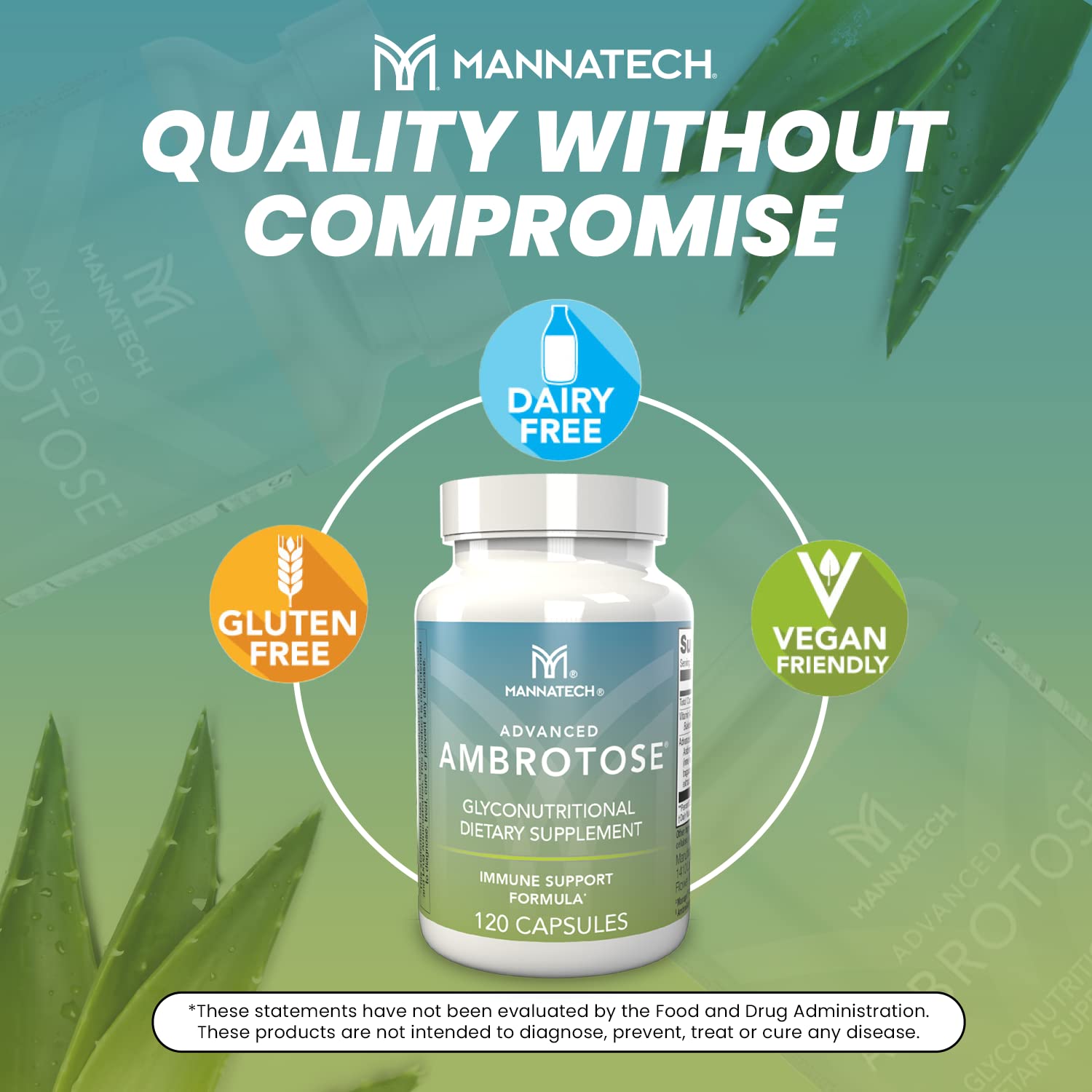 Mannatech Advanced Ambrotose cápsulas junto a moneda para comparar tamaño