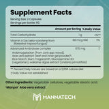 Mannatech Advanced Ambrotose etiqueta en detalle mostrando ingredientes clave